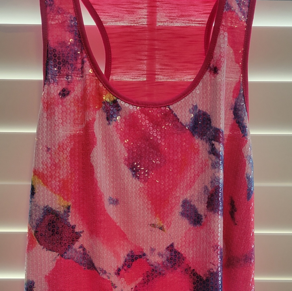 Vibrant Pink and Purple Sequin Top